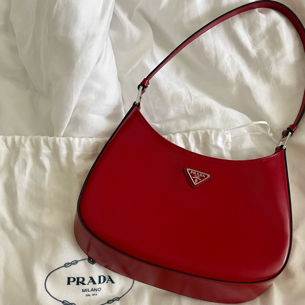 NWT Prada Cleo Brushed Leather Hobo Bag